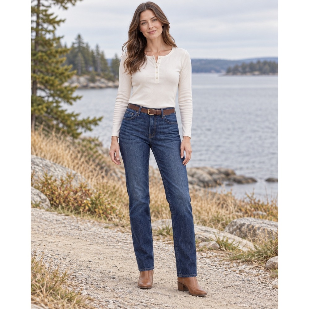 L.L. Bean Womens 6 Classic Straight Dark Wash Denim Jeans